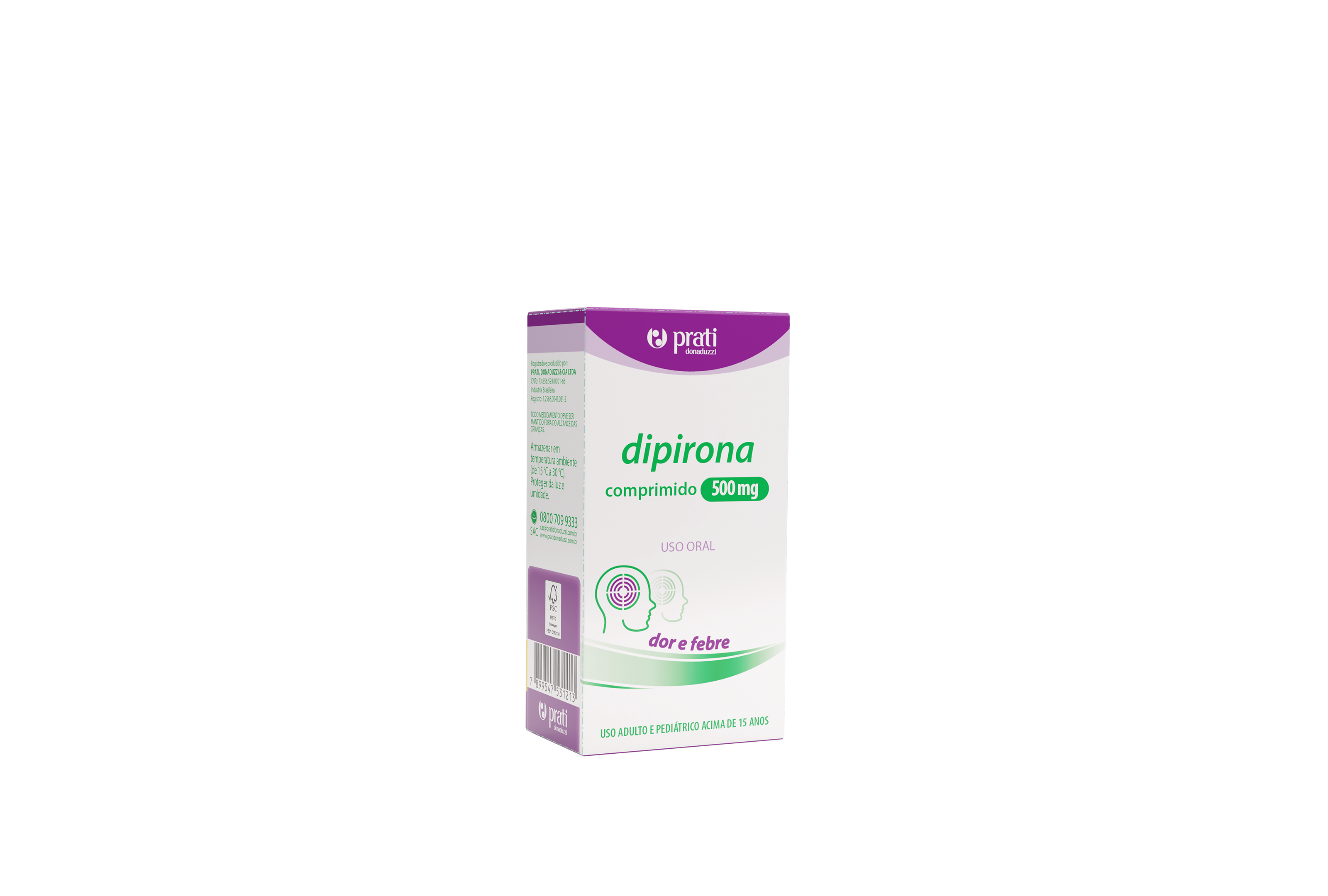 Analgésico Dipirona Monoidratada Prati Donaduzzi 500mg Comprimido 30 Unidades